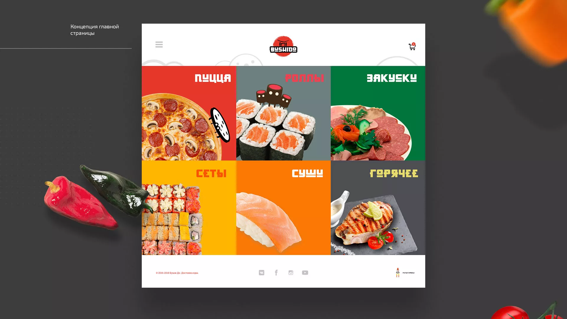 Разработка сайта для пиццерии «BUSHIDO» в Никольском