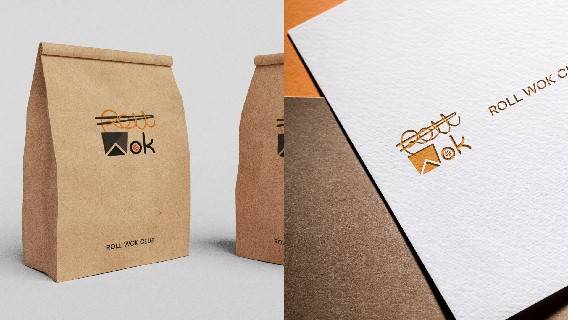 Разработка логотипа суши-бара «Roll Wok Club» в Никольском