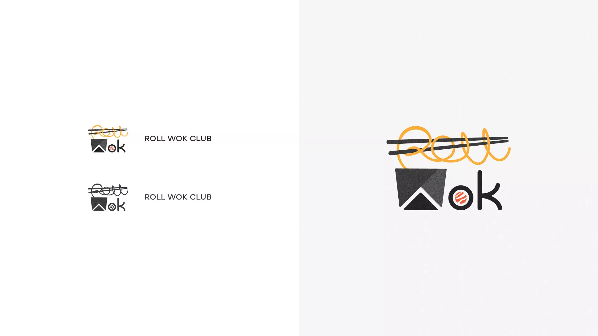 Разработка логотипа суши-бара «Roll Wok Club» в Никольском