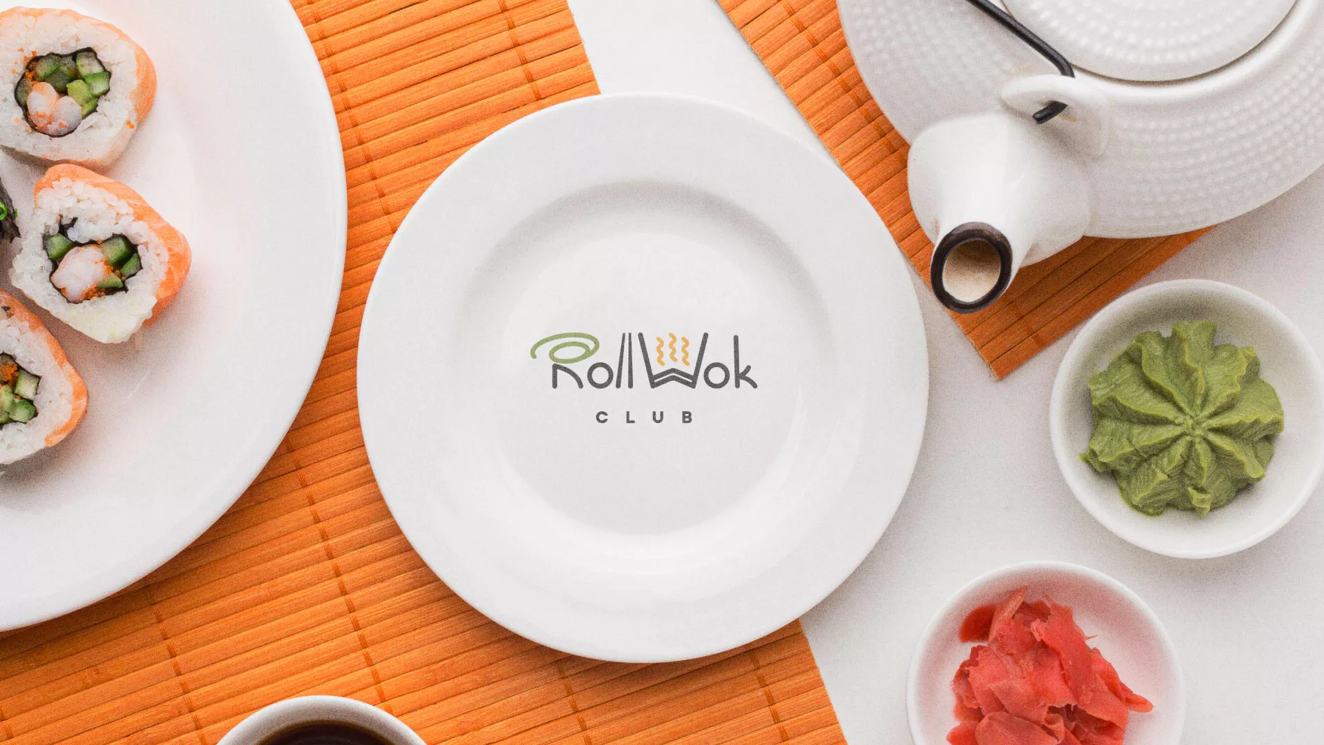 Разработка логотипа и фирменного стиля в Никольском для суши-бара «Roll Wok Club» Разработка логотипа и фирменного стиля в Никольском для суши-бара «Roll Wok Club»